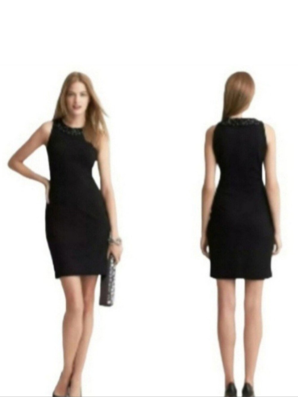Banana Republic L'Wren Scott  Mini Black Dress | EUC | Beaded Neckline